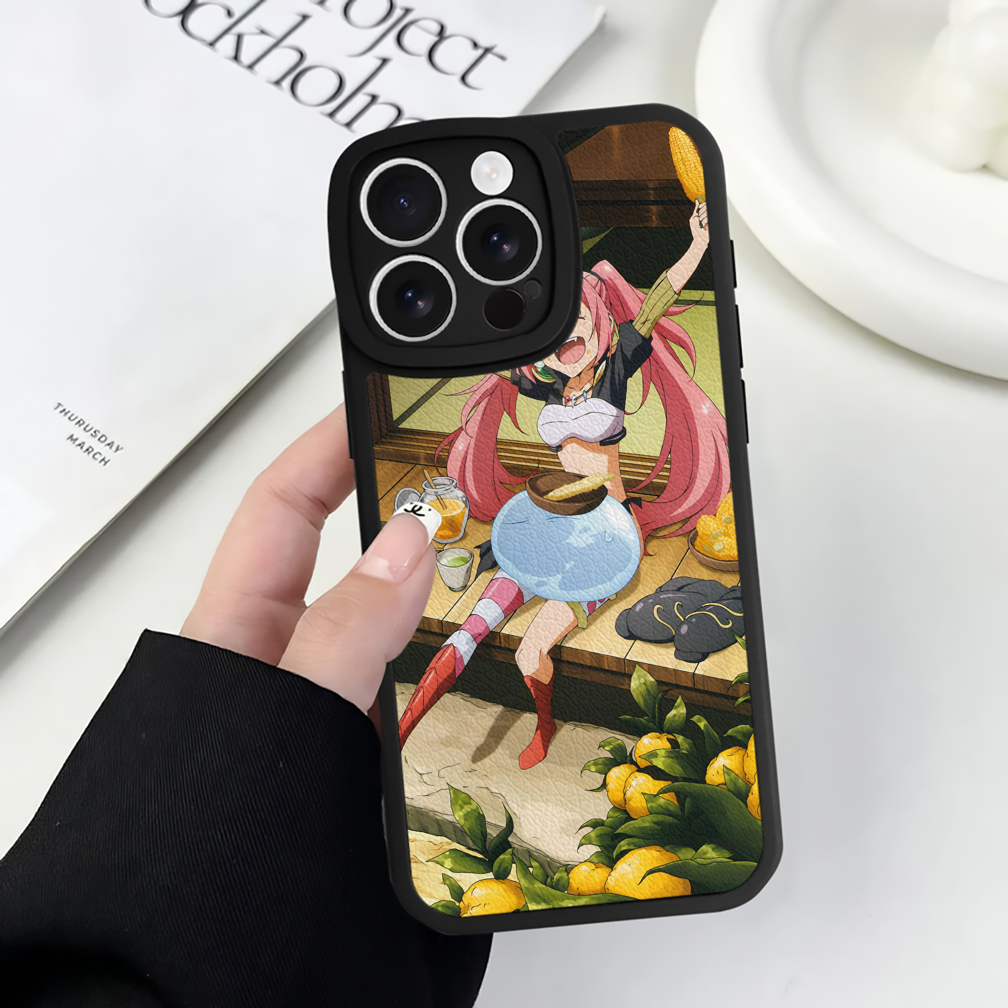 （画像用） 転スラ Regarding Reincarnated to Slime 【iPhone 16シリーズ対応】シリコンスマホケース（レザー調） 材質：シリコン